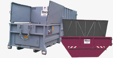 Presse, Presscontainer, gewerbliche Container, Eisenspaene, Spanabfall, Späne, container für Pappe